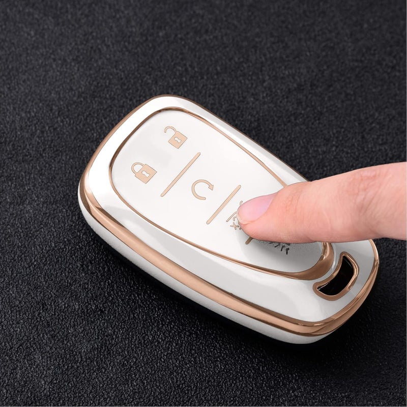 ELOHEI for Chevy Key Fob Cover Case Shell Cover TPU Protector Holder for Chevrolet 2020 2019 2018 2017 2016 Chevy Malibu Camaro Cruze Traverse Spark Equinox Sonic Volt Bolt(Fits 5 Buttons) - Image 2